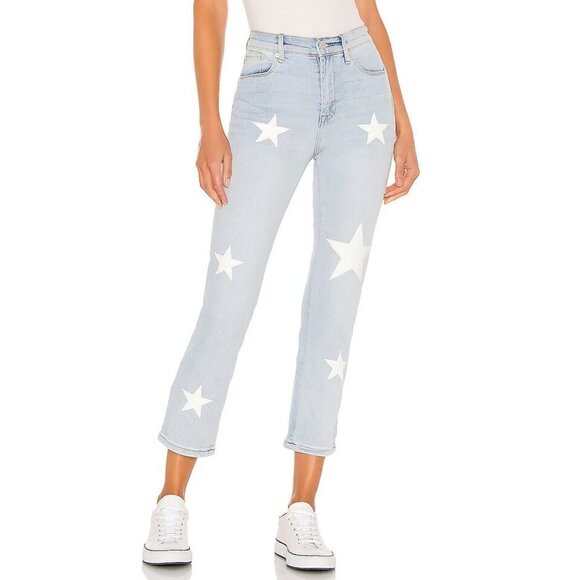 BLANK NYC Madison Crop High Rise Straight in In Too Deep Star Jeans Size 24 - Picture 1 of 6